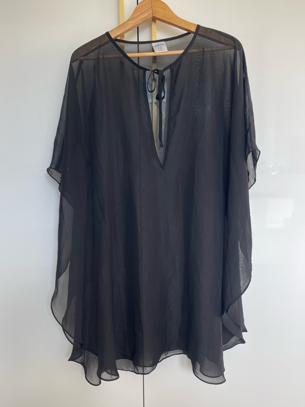 La Vie En Rose Aqua Sheer Black swimsuit cover-up Small/ medium